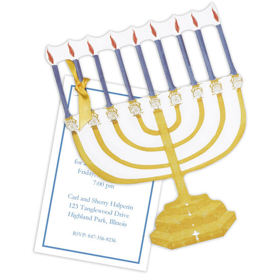 Menorah Die-cut Invitations